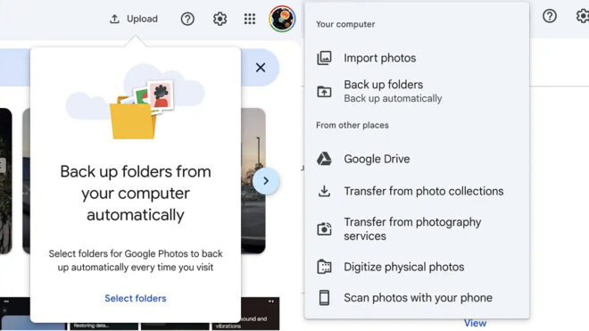 Google Photos service website offers local backup