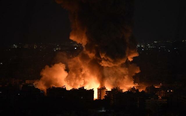 Israel hit Beirut the capital of Lebanon and Syria There