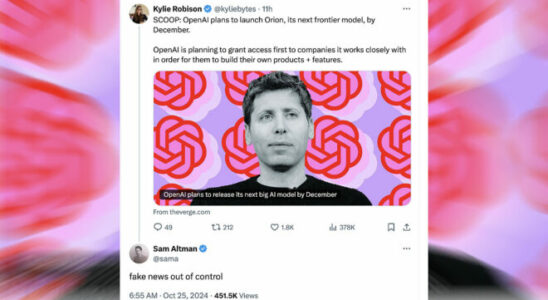 Sam Altman denies the claim that Orion will be released