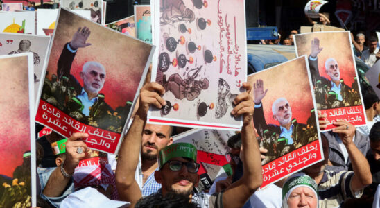 demonstrations in tribute to Yahya Sinwar the leader of Hamas