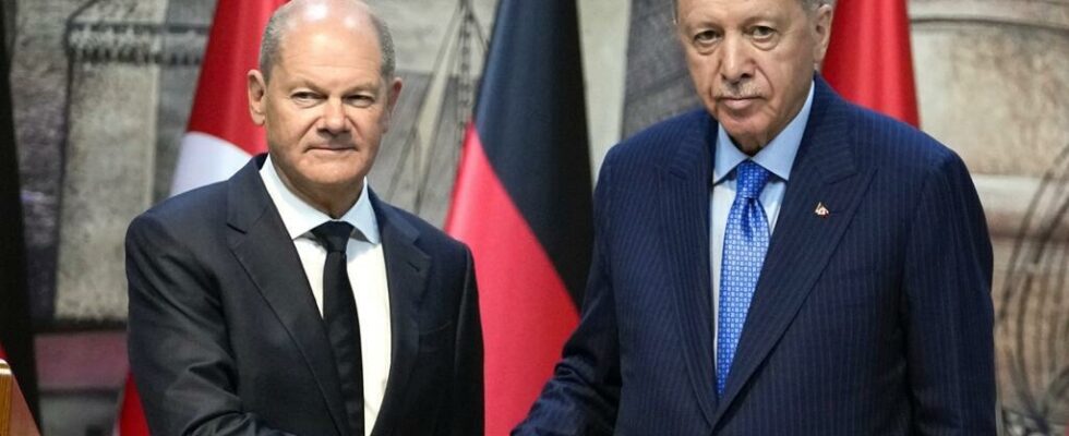 facing Olaf Scholz Recep Tayyip Erdogan surprises with his position