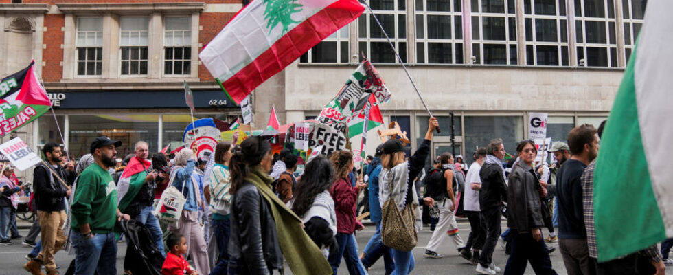 thousands of demonstrators on the streets of London in support