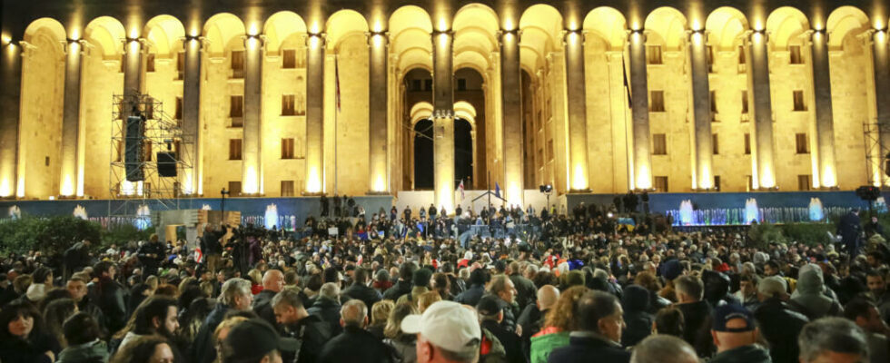 thousands of opponents gathered in Tbilisi to contest the result