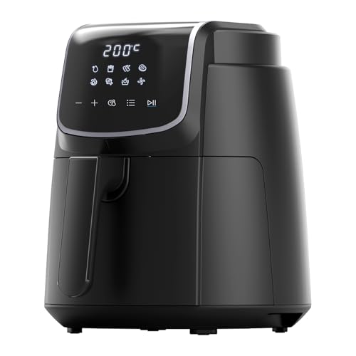 Midea Oil-Free Fryer 4L, Airfryer 1500W, 8 Preprograms and 60 min Timer, 35-200℃, Cooking, Roasting, Grilling, Defrosting, Hot Air Fryer from 81 Recipes, Dishwasher Safe, MF-CN40C2