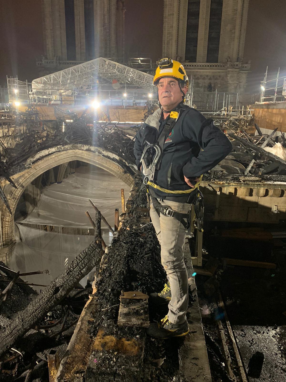 Didier Cuiset on the Notre-Dame de Paris construction site.