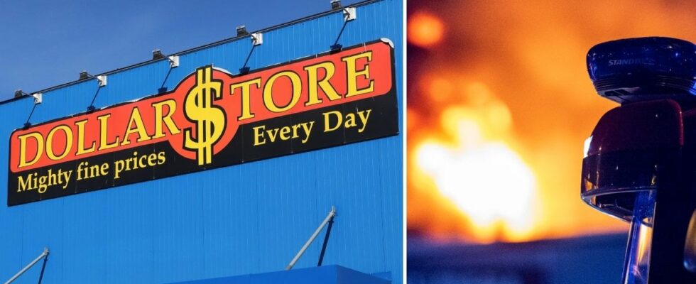 Dollarstore store in flames suspected arson