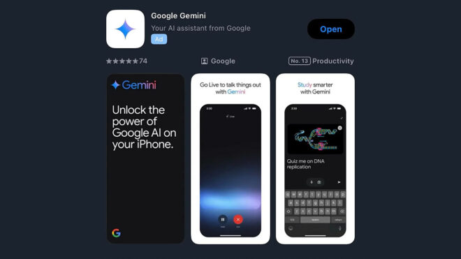 Google Gemini application for iOS is available in Turkey