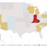 Harris and Trump scores state by state