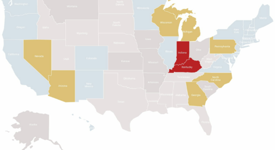 Harris and Trump scores state by state