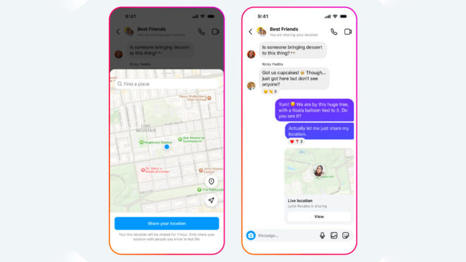 Instagram introduced the opportunity to share live location via DM