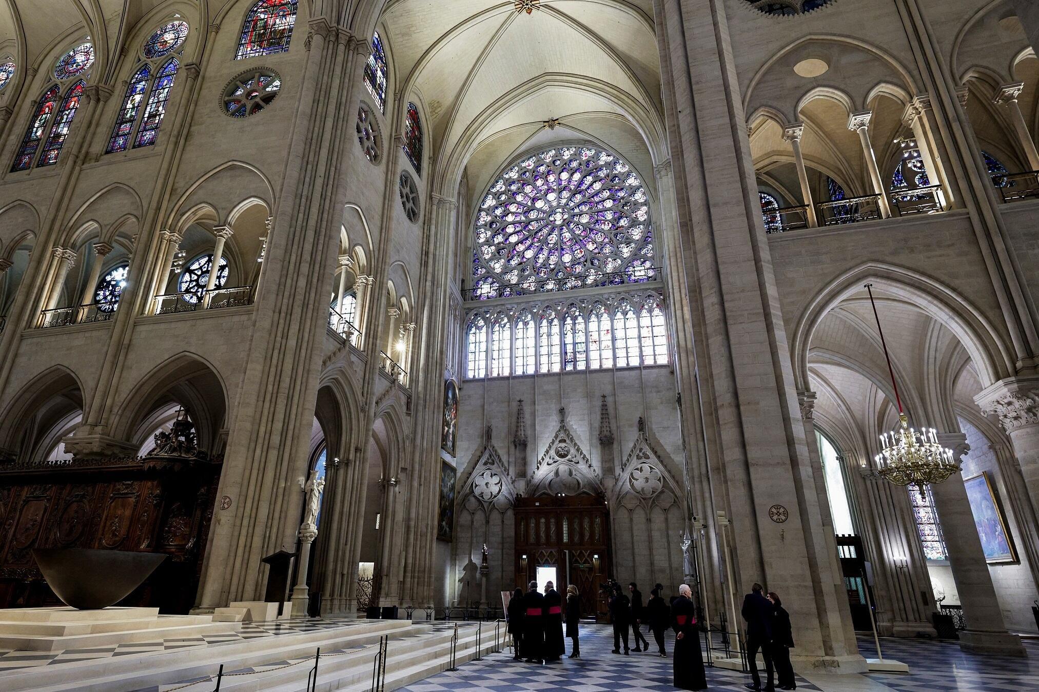 The south rose window of Notre-Dame de Paris cathedral, November 29, 2024.