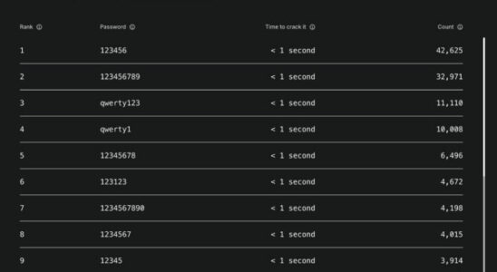 The most used passwords in 2024 were announced