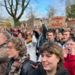 Thousands turned out at an education demonstration in Utrecht despite