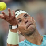 Why is the image of Rafael Nadal being projected at