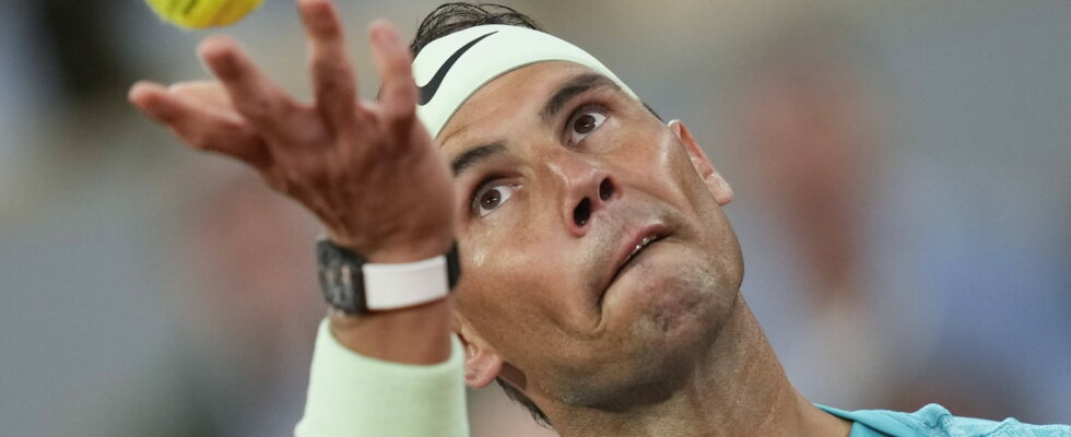 Why is the image of Rafael Nadal being projected at