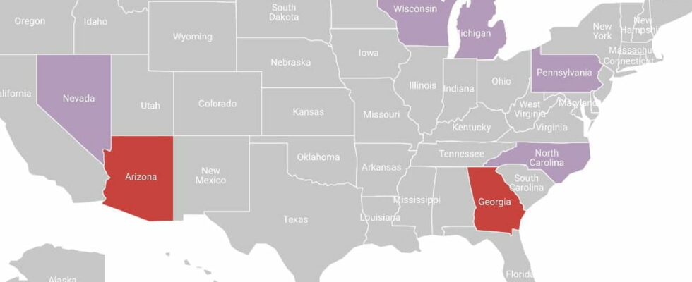 the results of the polls in these 7 pivotal states