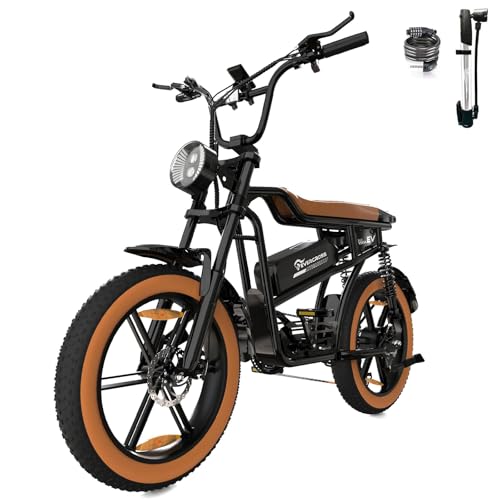 EVERCROSS EK30 Electric Bike for Adults, 20" x 4.0 Fat Tire Electric Bike, Up to 25KM/H, 48V 15AH Removable Battery, 7 Speed, Mountain Snow Electric Off-Road Bike