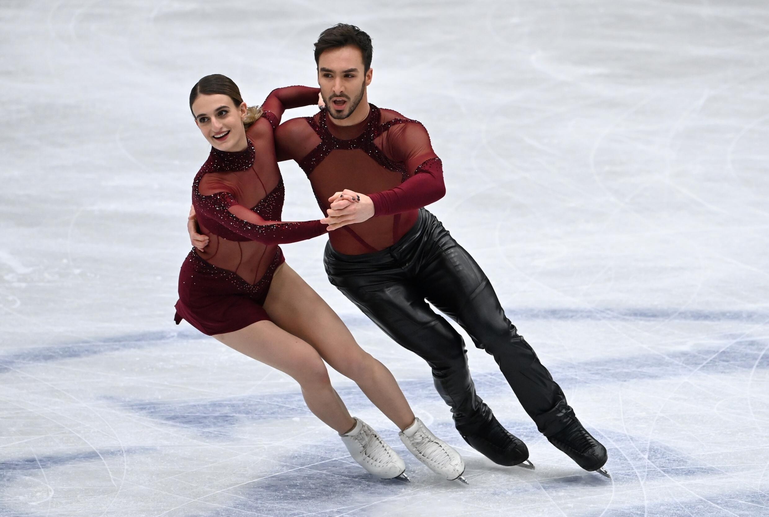 Gabriella Papadakis and Guillaume during the ice dancing world championships in Montpellier, France on March 25, 2022