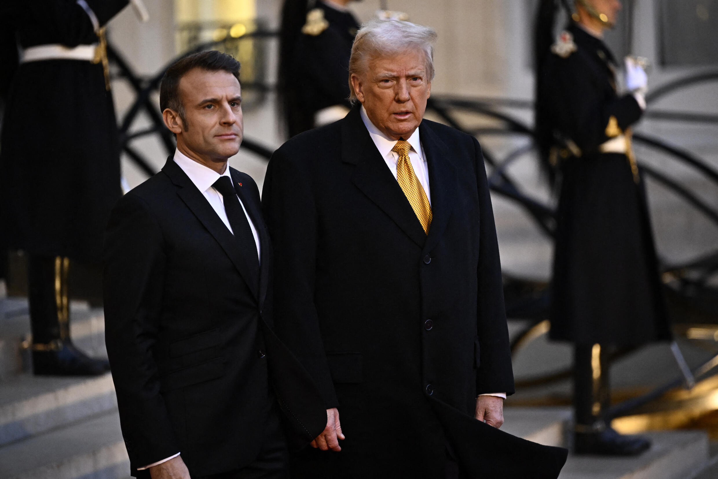 The reunion between Presidents Macron and Trump, at the Elysée Palace, in Paris, this Saturday, December 7, 2024.