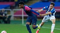 Barcelonas young star was hit in the neck vomited