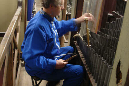 Bertrand Cattiaux organ builder and sound sculptor at Notre Dame de