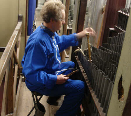 Bertrand Cattiaux organ builder and sound sculptor at Notre Dame de