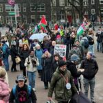 Demonstration against the government in the center of Utrecht is