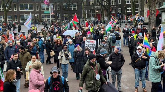 Demonstration against the government in the center of Utrecht is