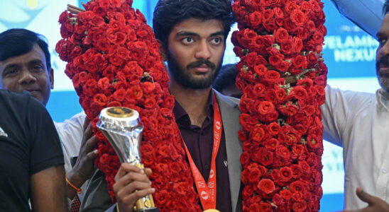 Indian chess star Gukesh welcomed as hero on return