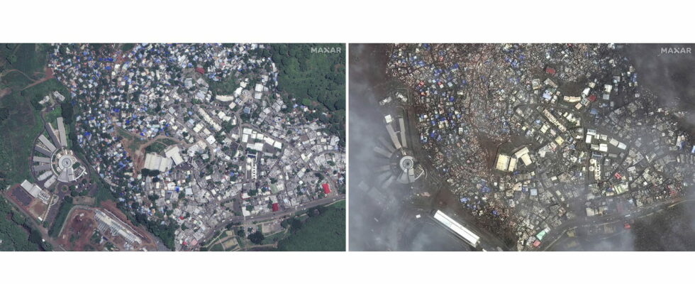 Mayotte this image before and after the passage of the