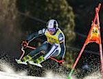 The alpine skiers roared off the life threatening Olympic slope