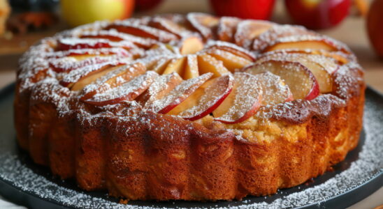 This apple cake is a change from the ordinary with