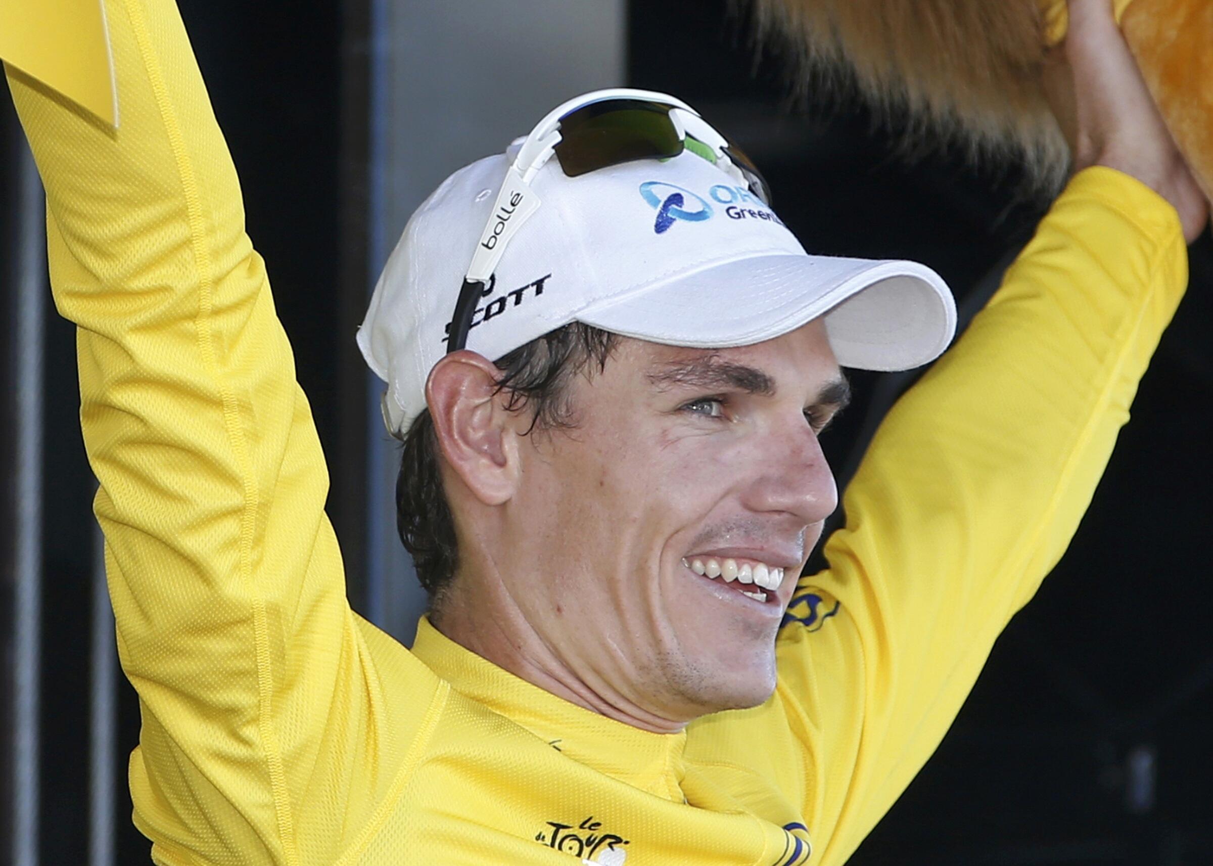 South African Daryl Impey takes the lead of the 2013 Tour de France on July 4, 2013.