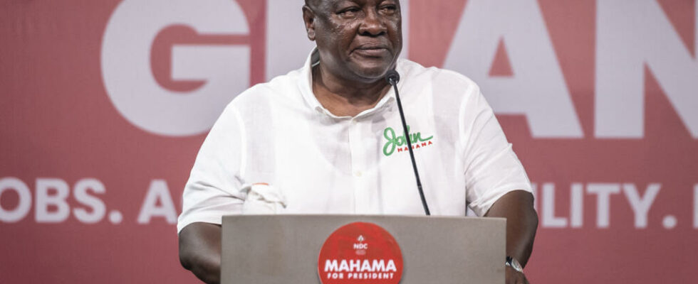 in Ghana John Mahama wins the presidential election with 56