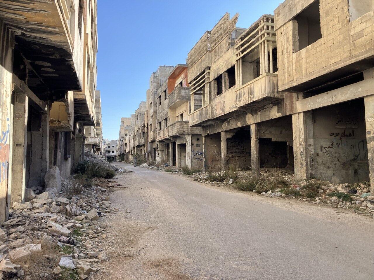 The destruction of the city of Homs, Syria, on December 17, 2024.