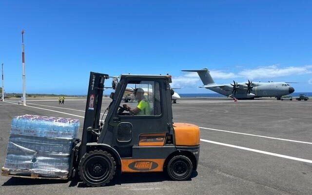 in Reunion emergency services coordinate to transport aid to Mayotte