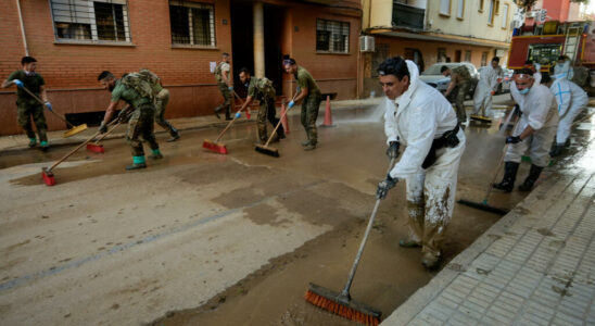 rubble management in Valencia one month after the deadly floods