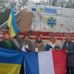 A submachine Ukrainian ambulance goes around France