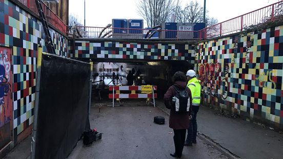 After every rain shower this bicycle tunnel is under water