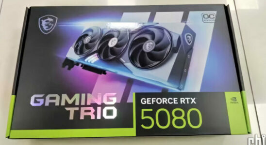 An RTX 5080 graphics card signed by MSI was leaked