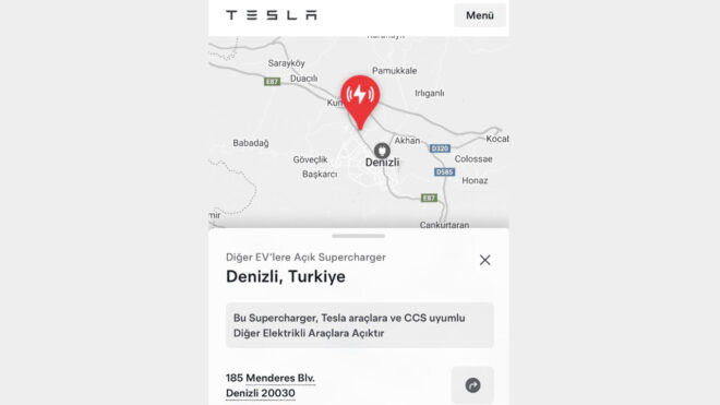 Denizli Supercharger is open to all electric vehicle users