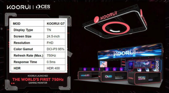 KOORUI carries the monitor world to full 750 Hz