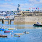 The walled and fortified town of Concarneau built on an