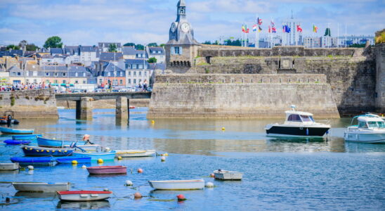 The walled and fortified town of Concarneau built on an