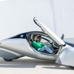 This electric car is not only distinguished by its futuristic