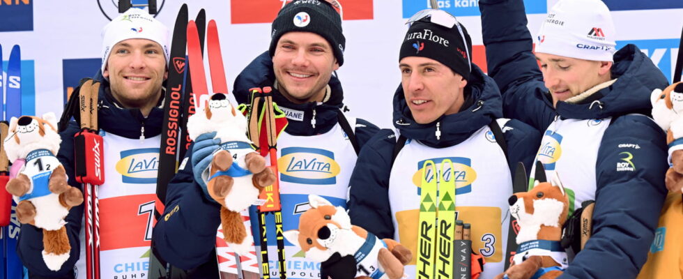 Biathlon Sprint Men Four French people with the medal online