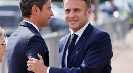 Emmanuel Macron tackles Gabriel Attal Marine Tondelier la cheek like