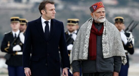 France ind in Marseille Emmanuel Macron and Narendra Modi display their