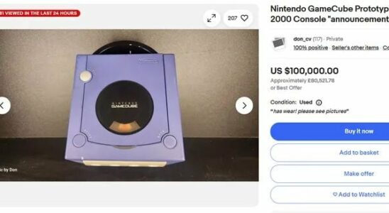 GameCube prototype on sale at Ebay at a record price