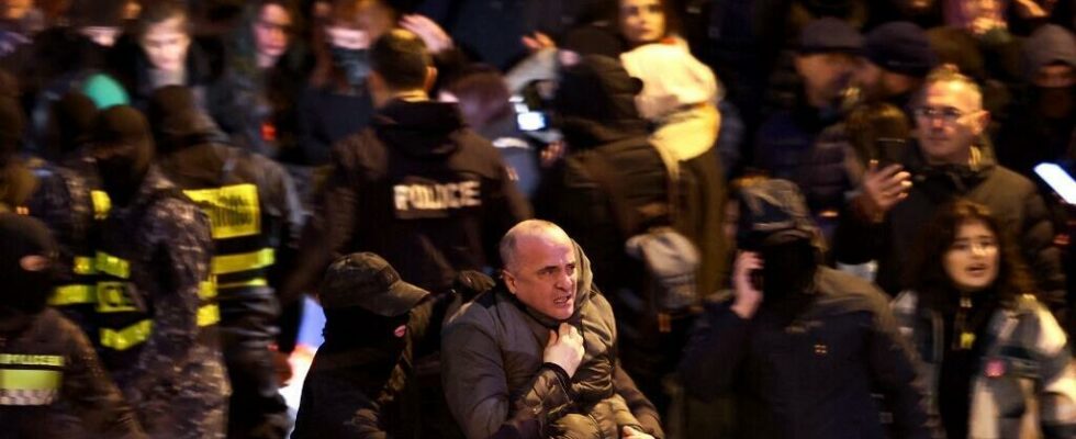 Georgia two opposition leaders arrested during an anti government demonstration